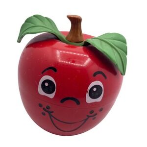 Vintage 1972 Fisher Price Happy Apple Short Stem Rolly Poly Chime Toy